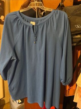 croft & barrow slate blue peasant tunic